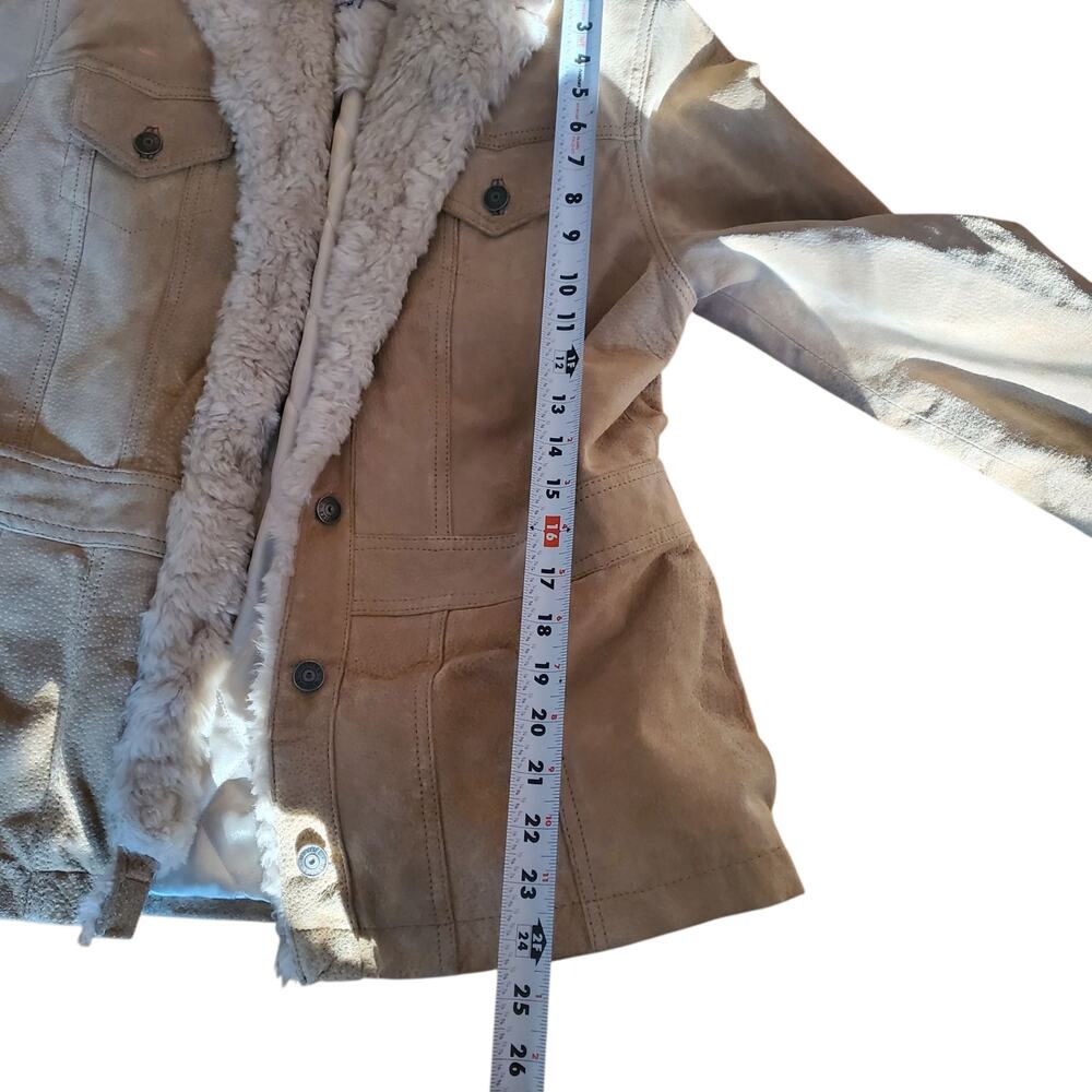 Wilsons Leather Stiffed Suede Faux Shearling Lined Jacket - Women's Medium - Picture 6 of 7